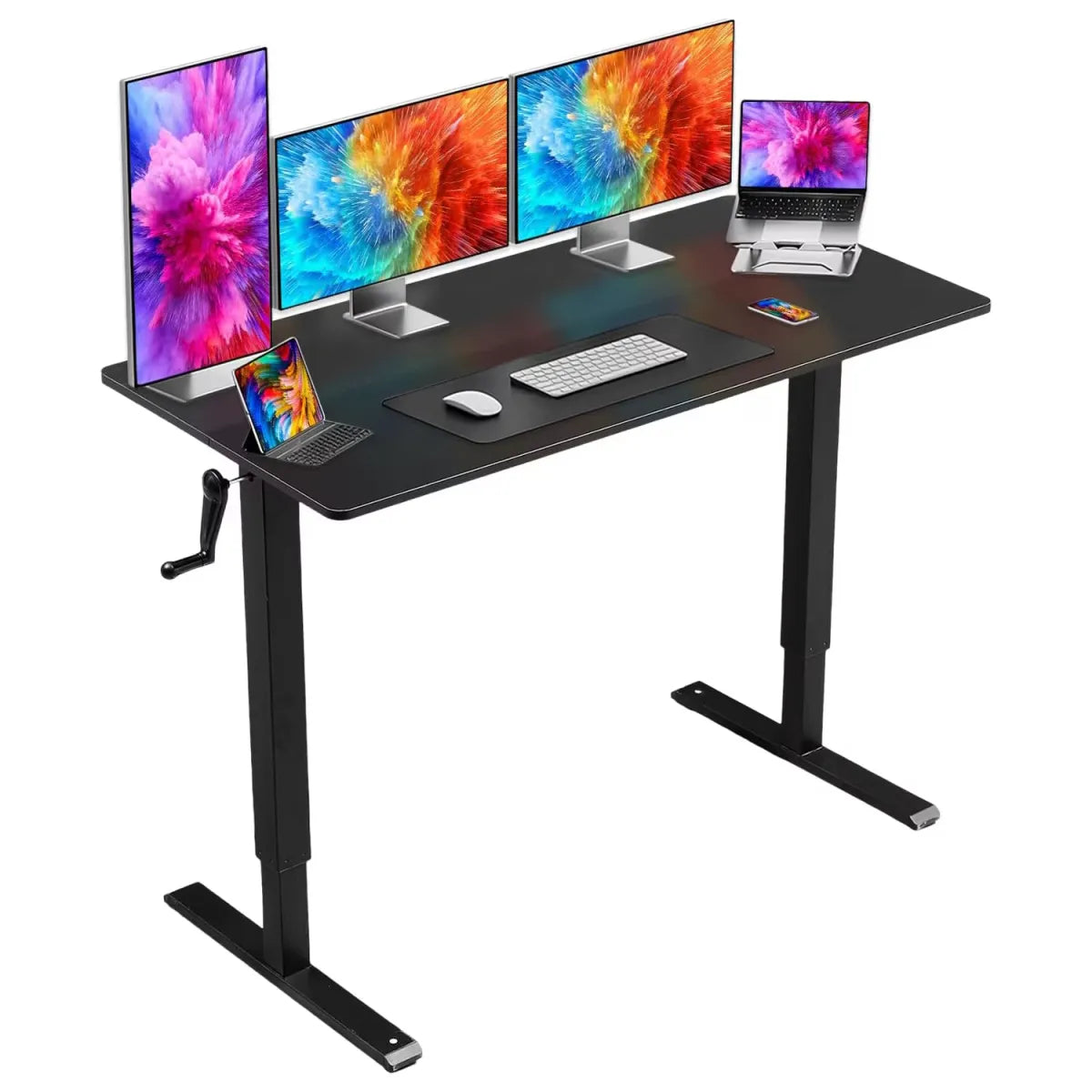 PureDesk™ Manual Standing Desk - Adjustable Height, Solid Frame