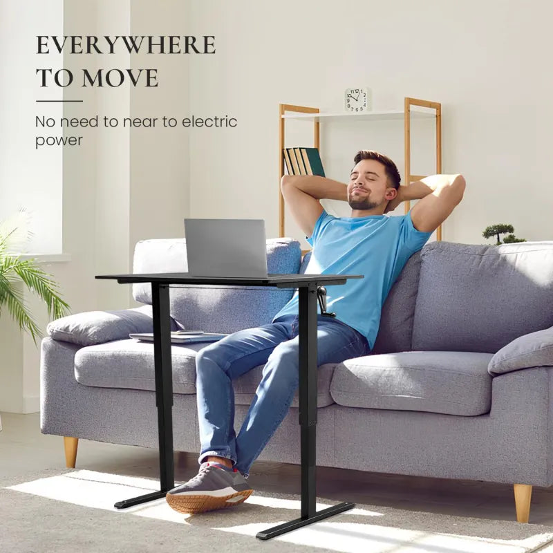 PureDesk™ Manual Standing Desk - Adjustable Height, Solid Frame