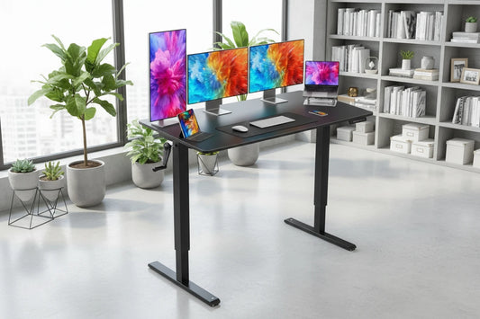 PureDesk™ Manual Standing Desk - Adjustable Height, Solid Frame
